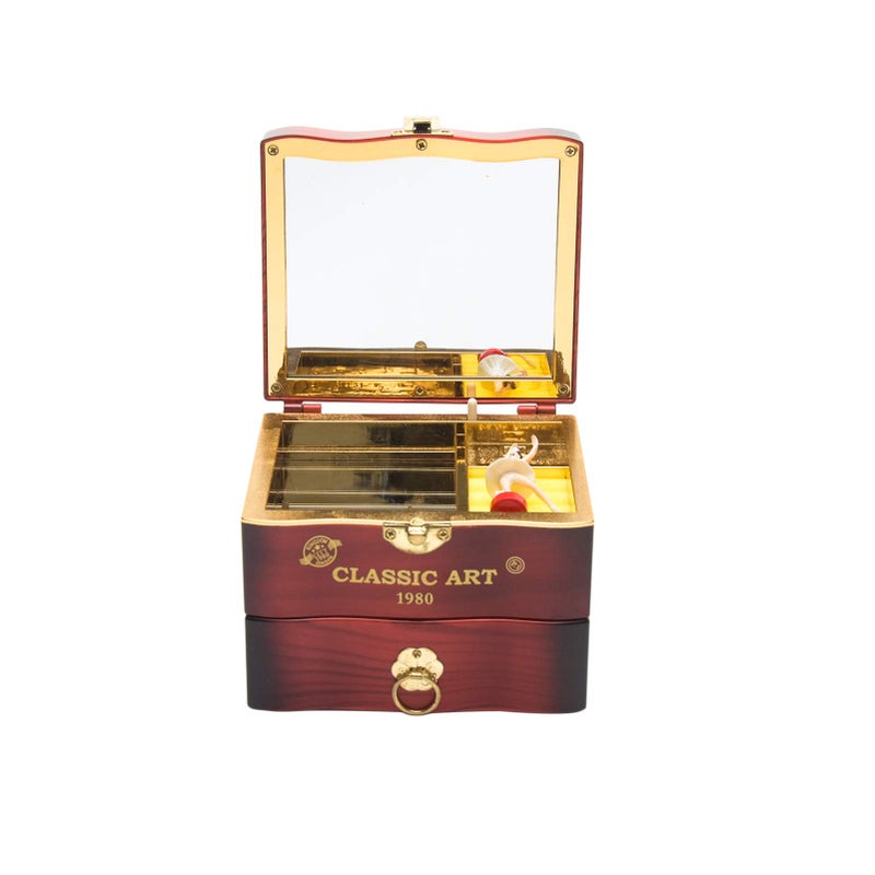 LVOERTUIG Musical Jewellery Box with Classic Rotating Ballerina Dancer Music Box Necklace Ring Storage Organizer with Mirror for Women Girls Brithday - Image 4